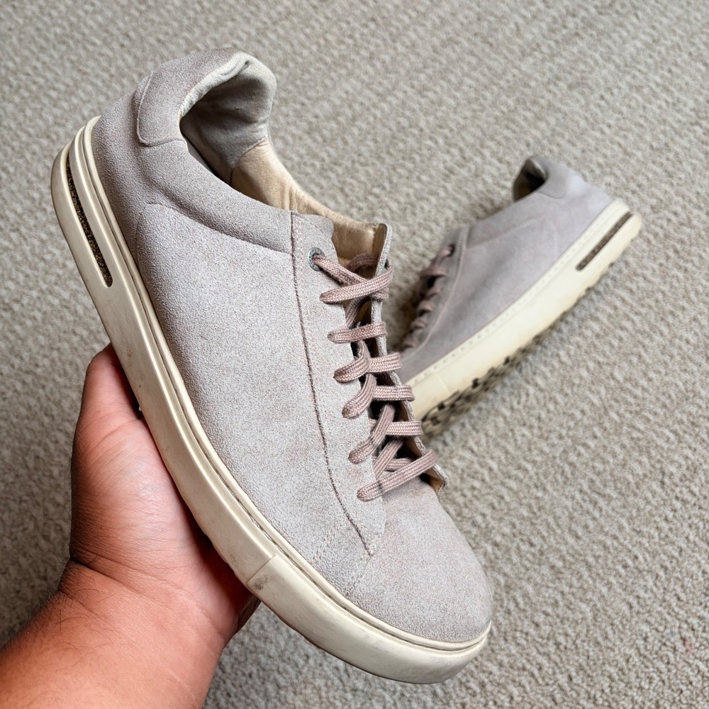 Birkenstock Bend Low Suede Sneakers Light Grey Mens 45 N 4500142345